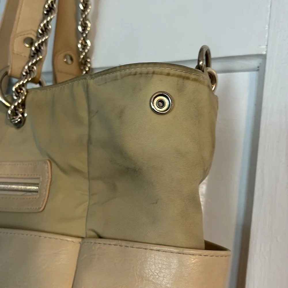 Beis Tan Leather Diaper Bag
